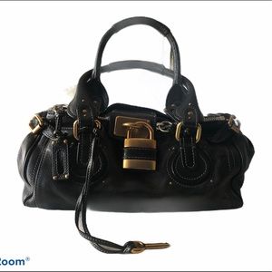 Authentic Chloe black leather shoulder bag